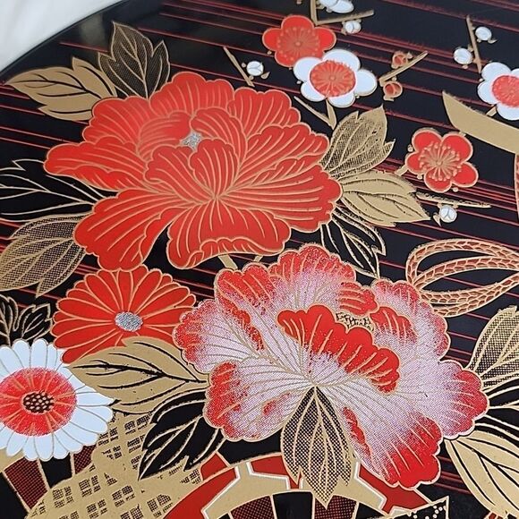 Vintage Lacquerware Bento Hors de houvre Snack Tray with Lid Yamanaka - Picture 6 of 9